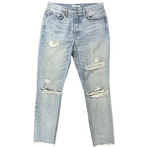 GRLFRND Button Fly Jeans Women 29 Lightwash Distressed Sexy Rock Country Concert